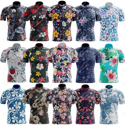 15 Styles Floral Cycling Jersey for Men Short Sleeve Reflect