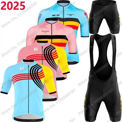 2025 Belgium Cycling Jersey Short Sleeve Set Belgian Nationa