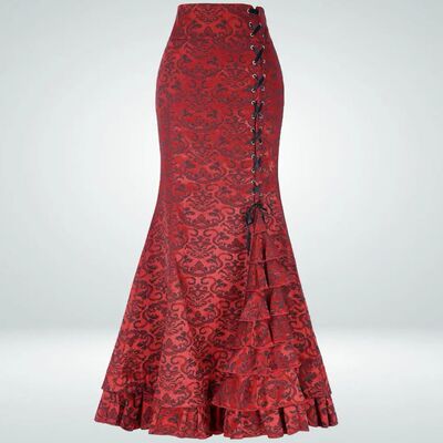 Vintage Women Trumpet Mermaid Skirts Gothic Long Steampunk S