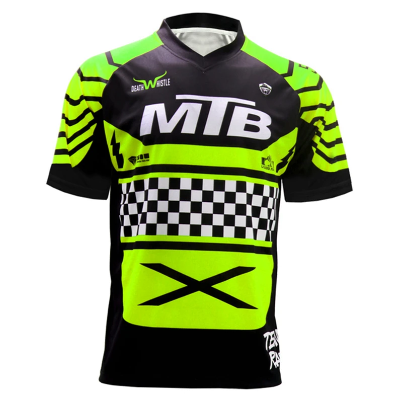 2022 Mens Short Sleeve Cycling Jersey MTB Downhill Shirt DH