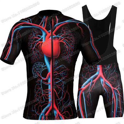 2023 Human Circulatory System Cycling Jersey Set Summer Cycl