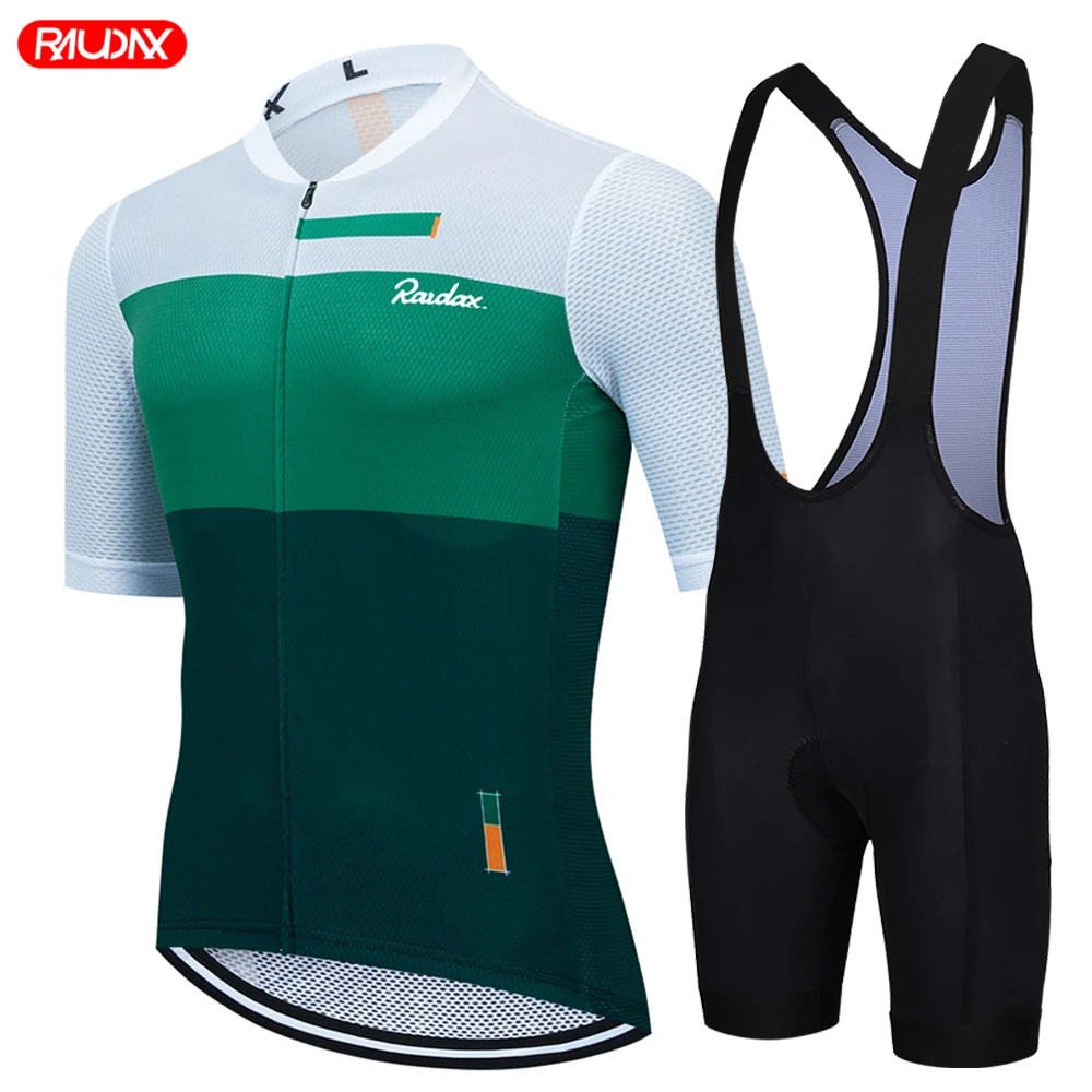 Raudax Road Bike Jersey Set Men Cycling Clothing Summer MTB