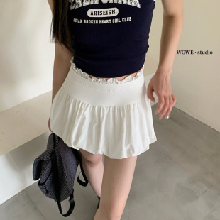 蓬蓬白色半身裙夏季 复古花苞裙a字短裙子减龄百搭月光裙2025新款