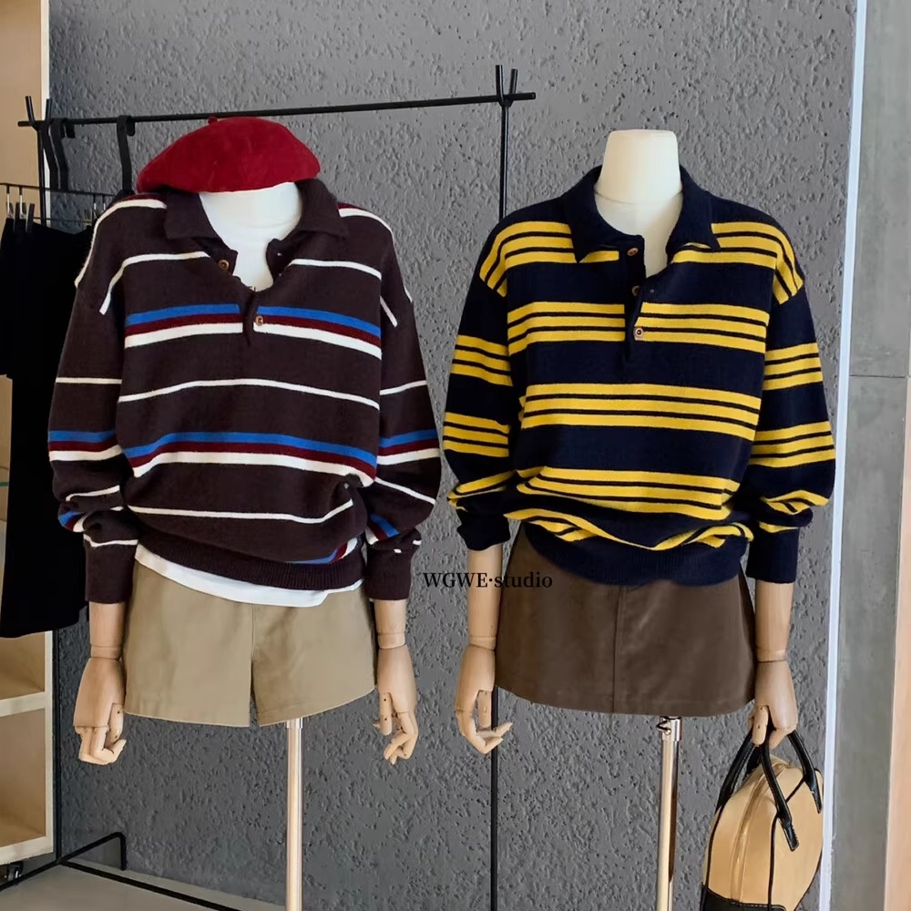 polo领秋冬加厚外穿软糯保暖毛衣