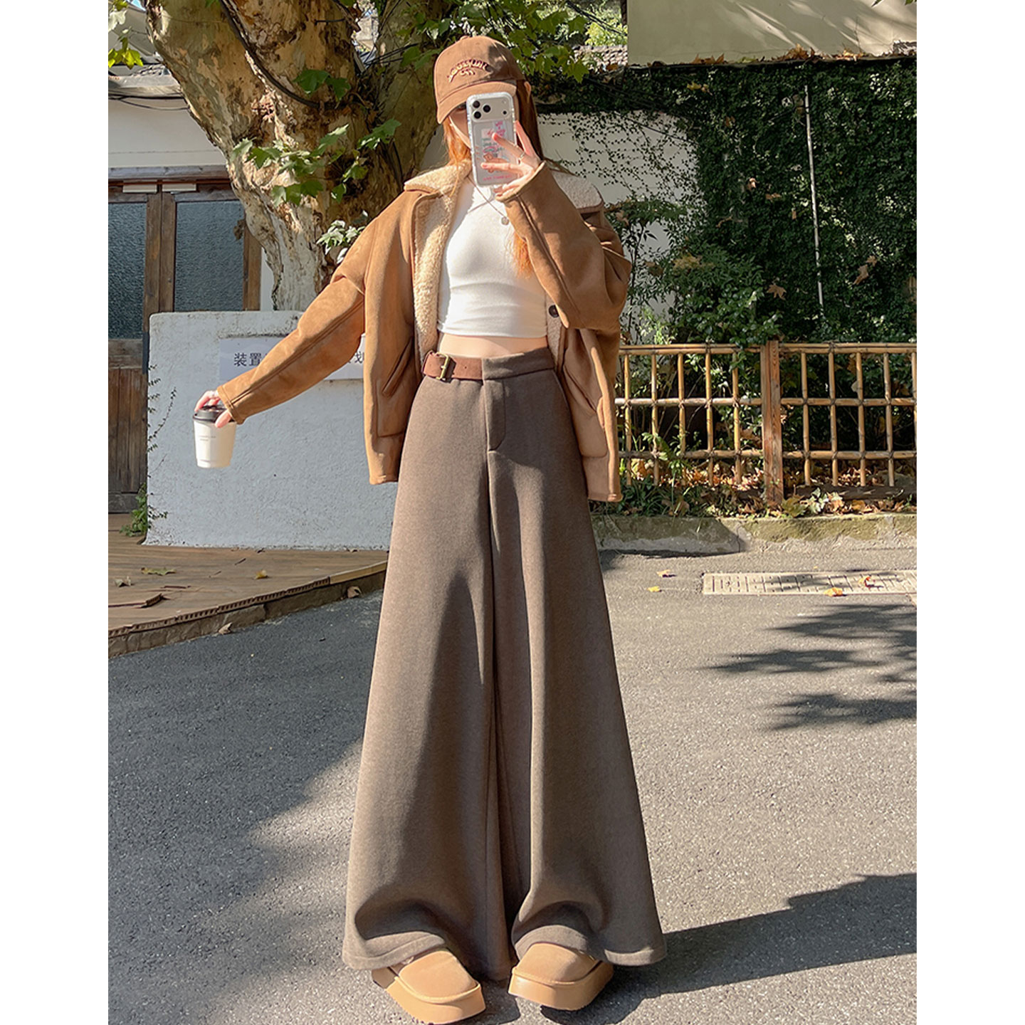 【赠运费险】毛呢西装阔腿裤女