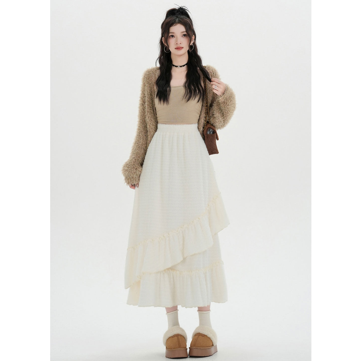 2026春季毛呢花边中裙五分裙女甜美洋气梨形气质超好看冬装半身裙,女装/女士精品,半身裙,淘宝优惠券,粉丝福利购,淘宝优惠卷