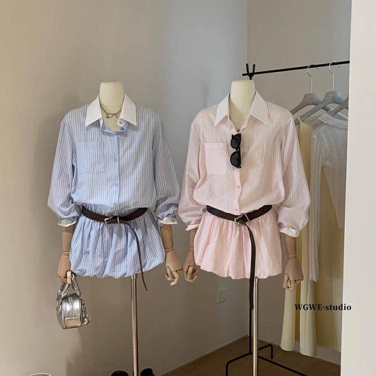 【先用后付】甜妹条纹花苞连衣裙