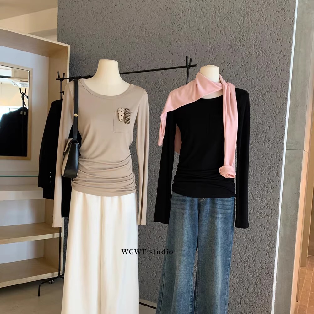 绝美巨好看的打底衫早秋chic上衣