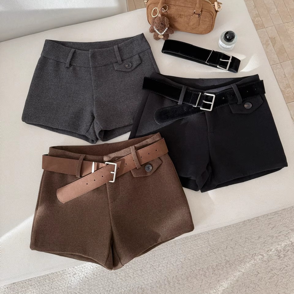 【免费试穿，先用后付】毛呢短裤