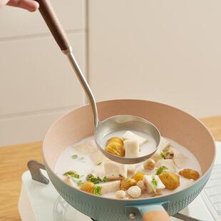 肆月 木柄锅铲家用304不锈钢炒菜铲子炒勺汤勺漏勺打蛋器厨具套装