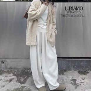 直筒加长阔腿裤 灯芯绒孕妇裤 托腹垂坠拖地长裤 秋冬款 高个子山本裤