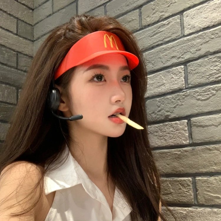 麦当劳帽子对讲机自拍装饰道具