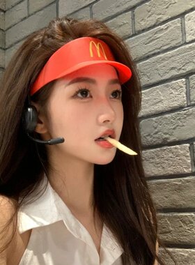 麦当劳帽子对讲机自拍装饰道具