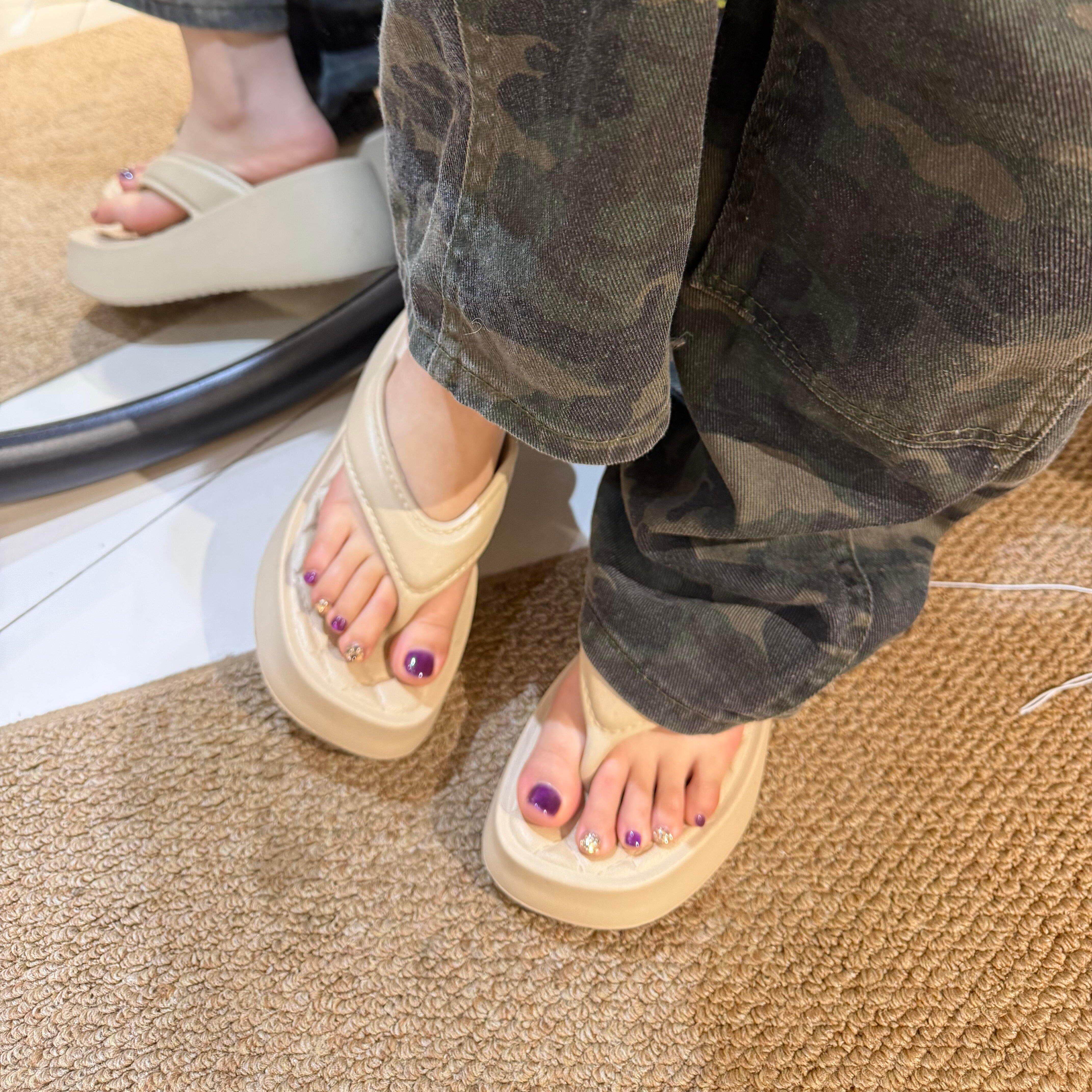 女夏坡跟厚底增高防滑人字拖凉拖