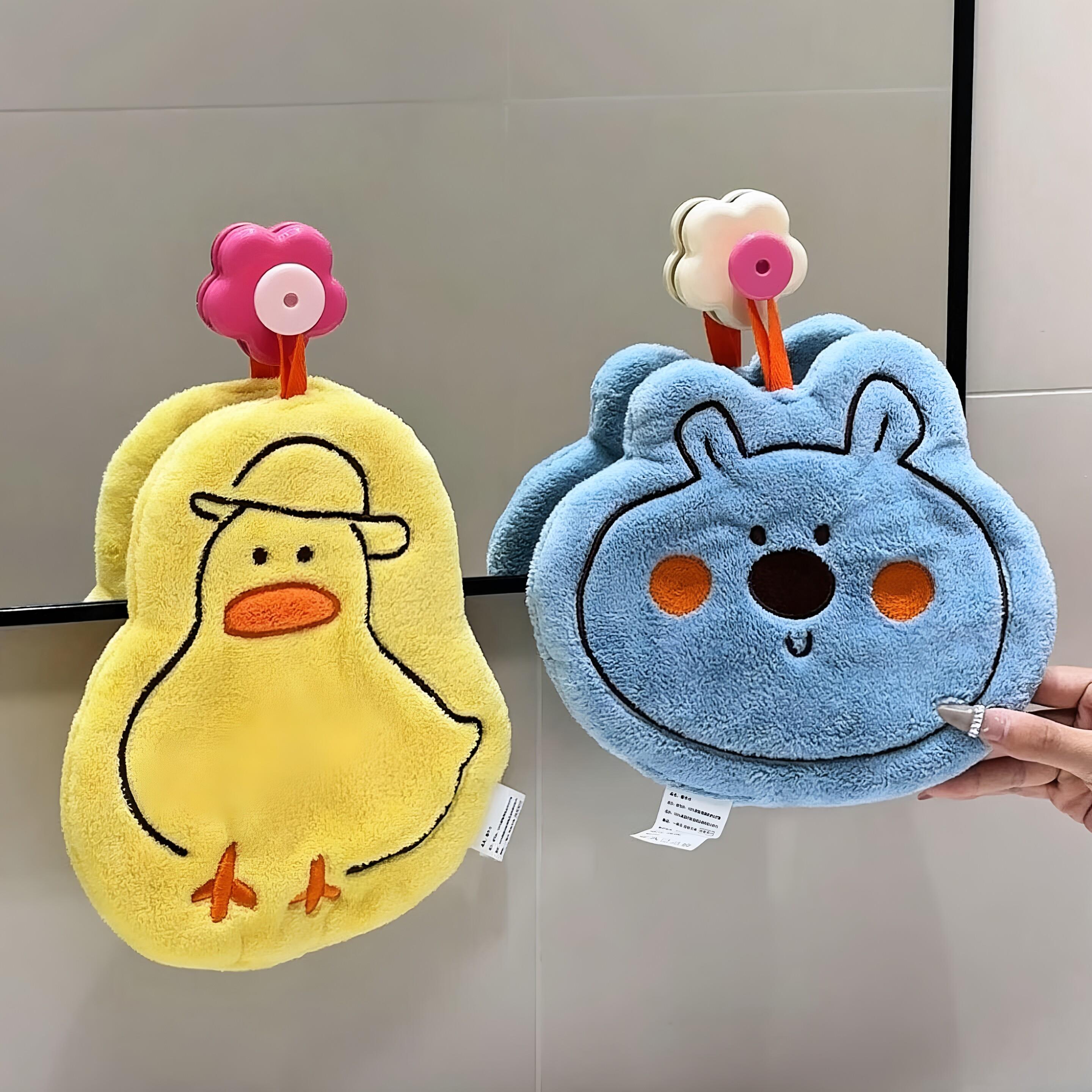 可爱动物擦手巾挂式吸水不掉毛儿童擦手毛巾卫生间厨房抹布擦手帕