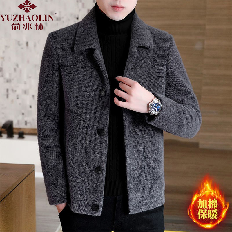 男士毛呢大衣短款新款呢子外套