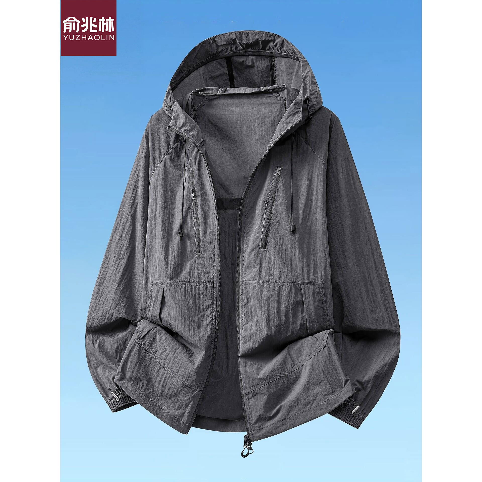 冰丝防晒服男士夏季轻薄款速干皮肤衣情侣款户外运动连帽外套