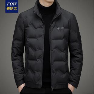 轻薄羽绒服男短款2025新款立领时尚休闲保暖秋冬黑色潮流外套男装