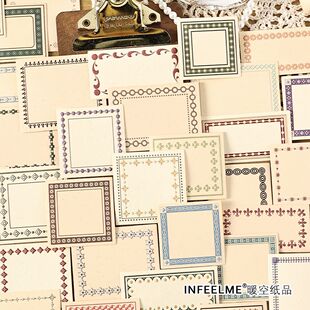 回忆序章系列浮雕抽拉式纸盒装便签纸30张入花卉边框手帐装饰打底