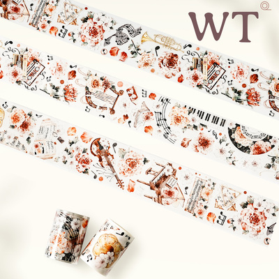 WT正品花朵模切手帐胶带
