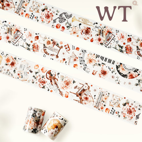 WT正品花朵模切手帐胶带