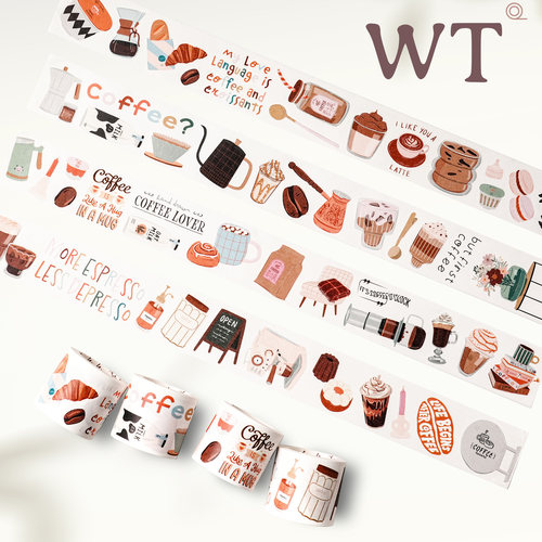 WT正品咖啡下午茶手帐胶带