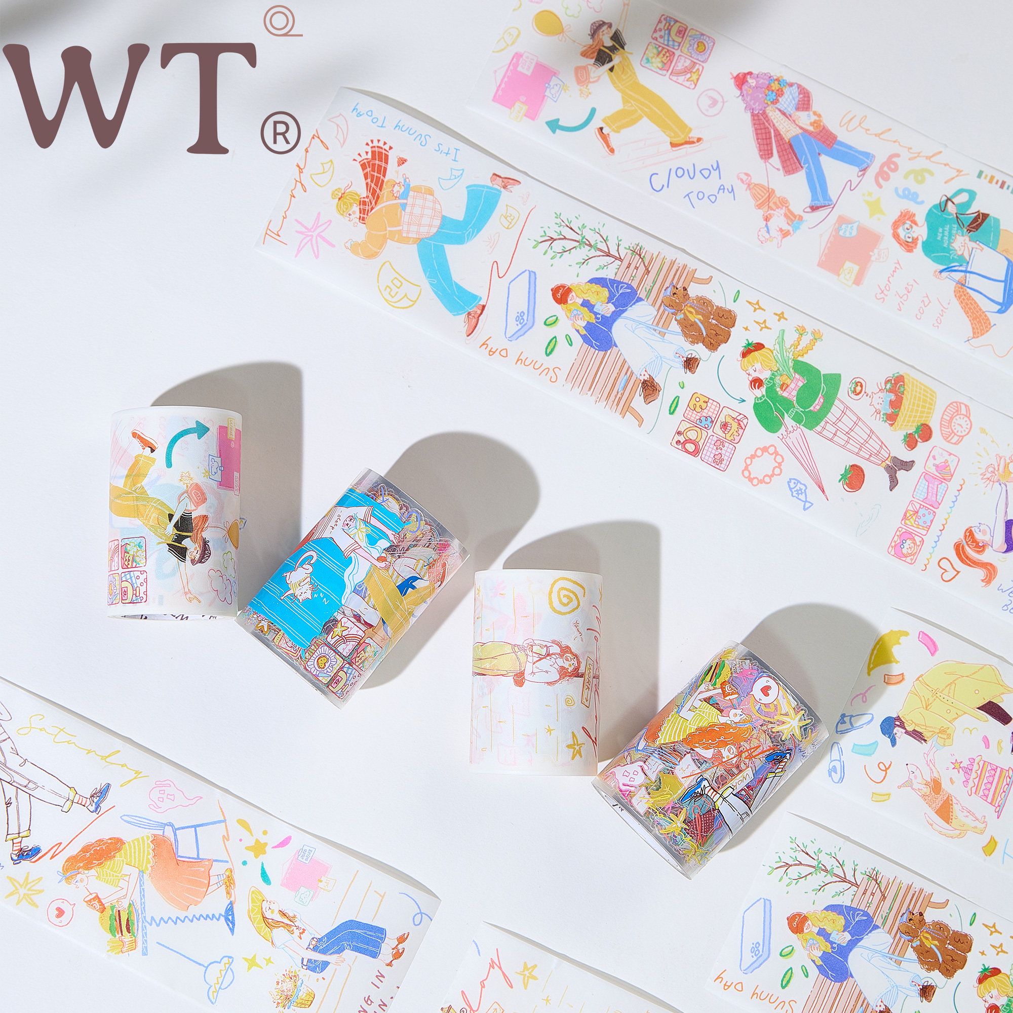 WT原创手帐胶带和纸手账贴纸盐系图片