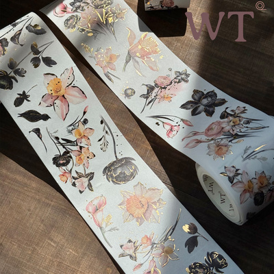 WT正品烫金花朵和纸胶带