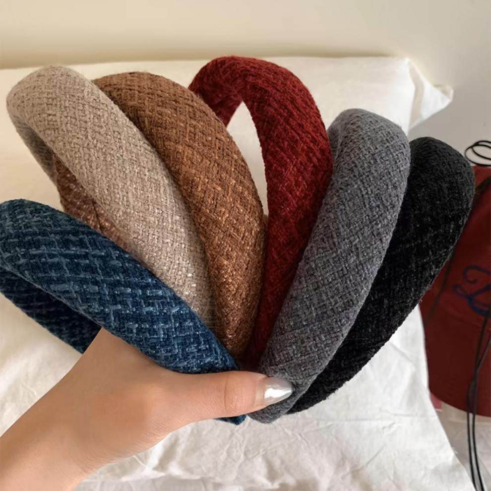 秋冬针织毛呢发箍新款简约高颅顶海绵头箍气质百搭显脸小发捆头饰
