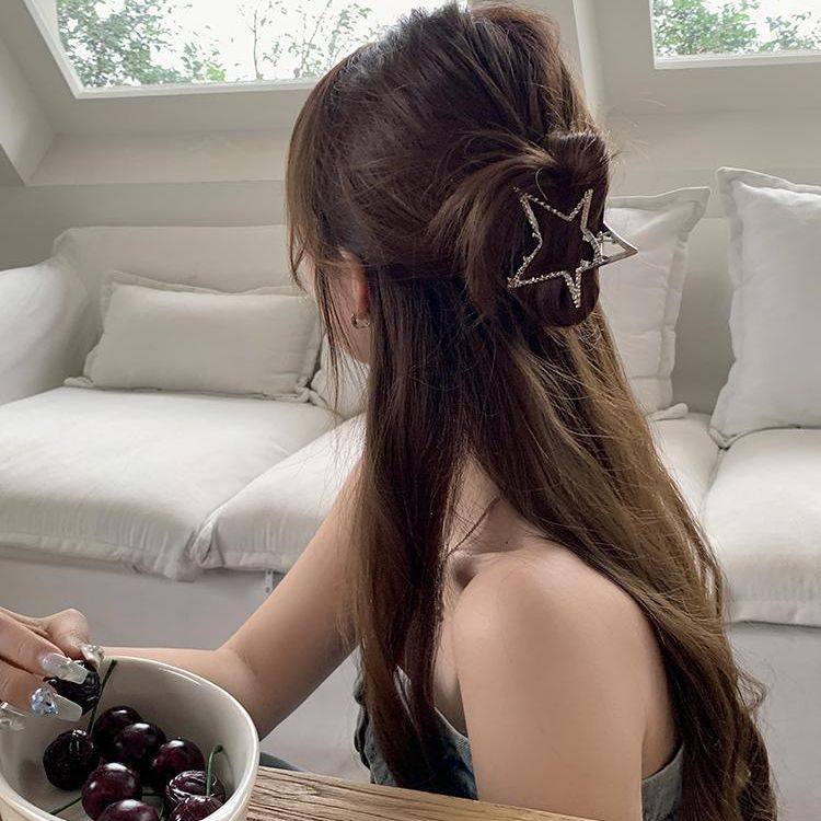 2023新款五角星发夹y2k甜酷星星鲨鱼夹女夏季气质后脑勺抓夹,饰品/流行首饰/时尚饰品新,民族风发饰,淘宝优惠券,粉丝福利购,淘宝优惠卷
