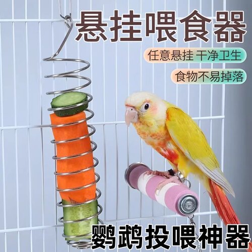 不锈钢悬挂鹦鹉喂食篮鸟笼配件