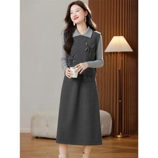 MONLOUVE毛衣裙套装裙两件套气质韩版高级感女装2025秋冬季新款针