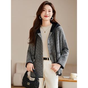 MONLOUVE春秋外套女款2025新款高端大气上档次连帽上衣高级感爆款