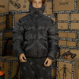 复古空气连帽可替换徽章羽绒服 2024AW美式 保暖外套 BLACK8MOB