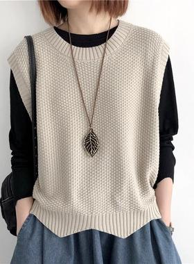 2025新款上衣女装马夹针织叠穿背心马甲欧货春秋坎肩外贸休闲高级