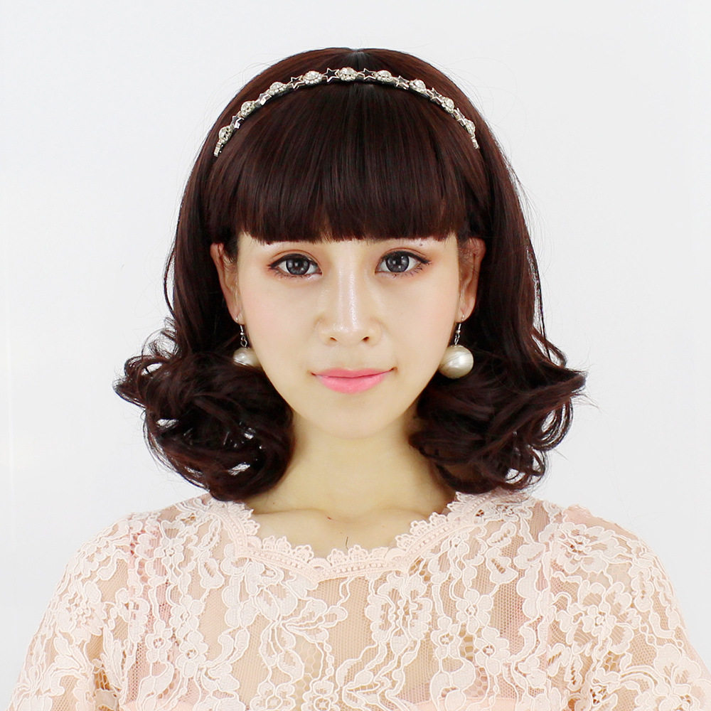 假发女短发网红时尚梨花卷发隐形无痕自然逼真蓬松齐刘海整顶头套