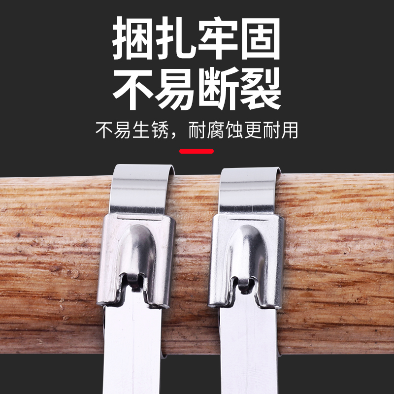 不锈钢扎带船用金属捆绑线条7.9* 200 300整理归纳电线电缆固定卡