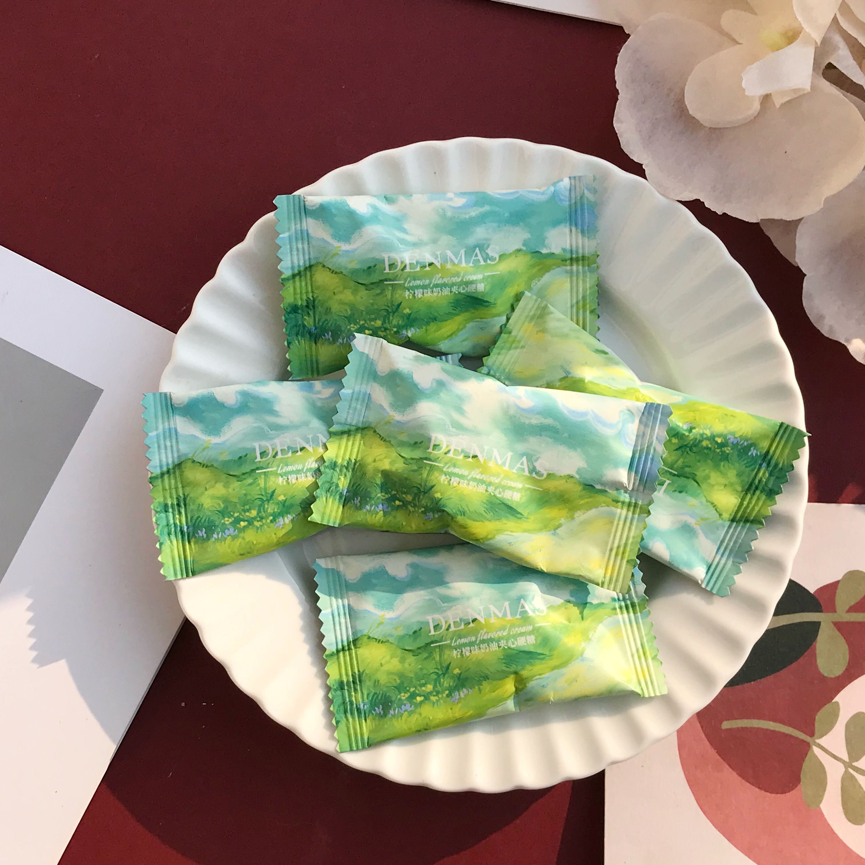 DENMAS丹玛仕柠檬味奶油夹心硬糖小清新结婚伴手礼喜糖前台招待糖