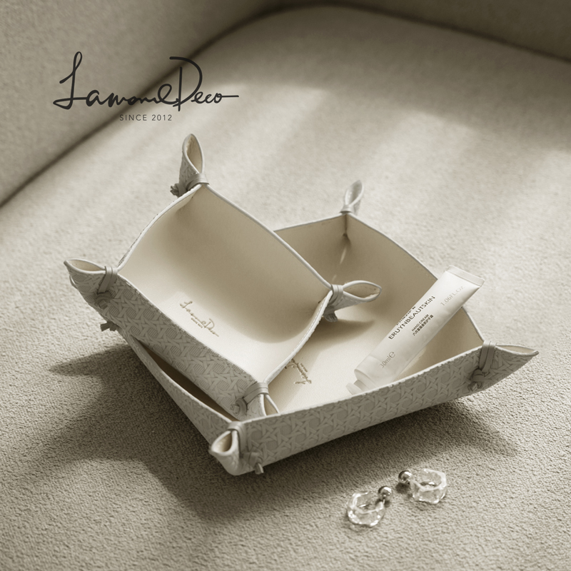 LAMOMEDECO手工皮质桌面置物盘