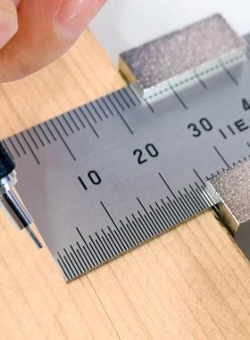 钢直尺用限位日本亲和企鹅牌滑块挡块高精度木工划线定位块 76745