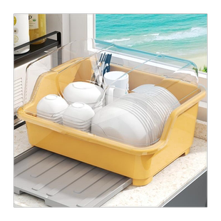 碗具放碗溧水防尘收纳箱厨房洗碗沥水框筐过滤防蟑螂封闭式碗碟篮