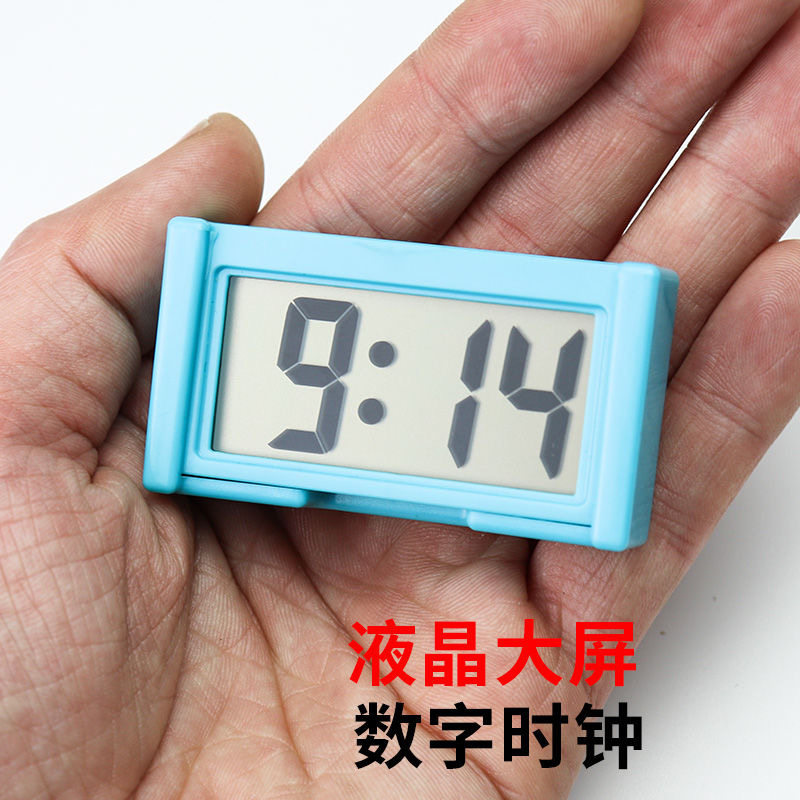 防水摩托自行车电子表电动车载时钟时间表电子钟粘贴式迷你数字薄