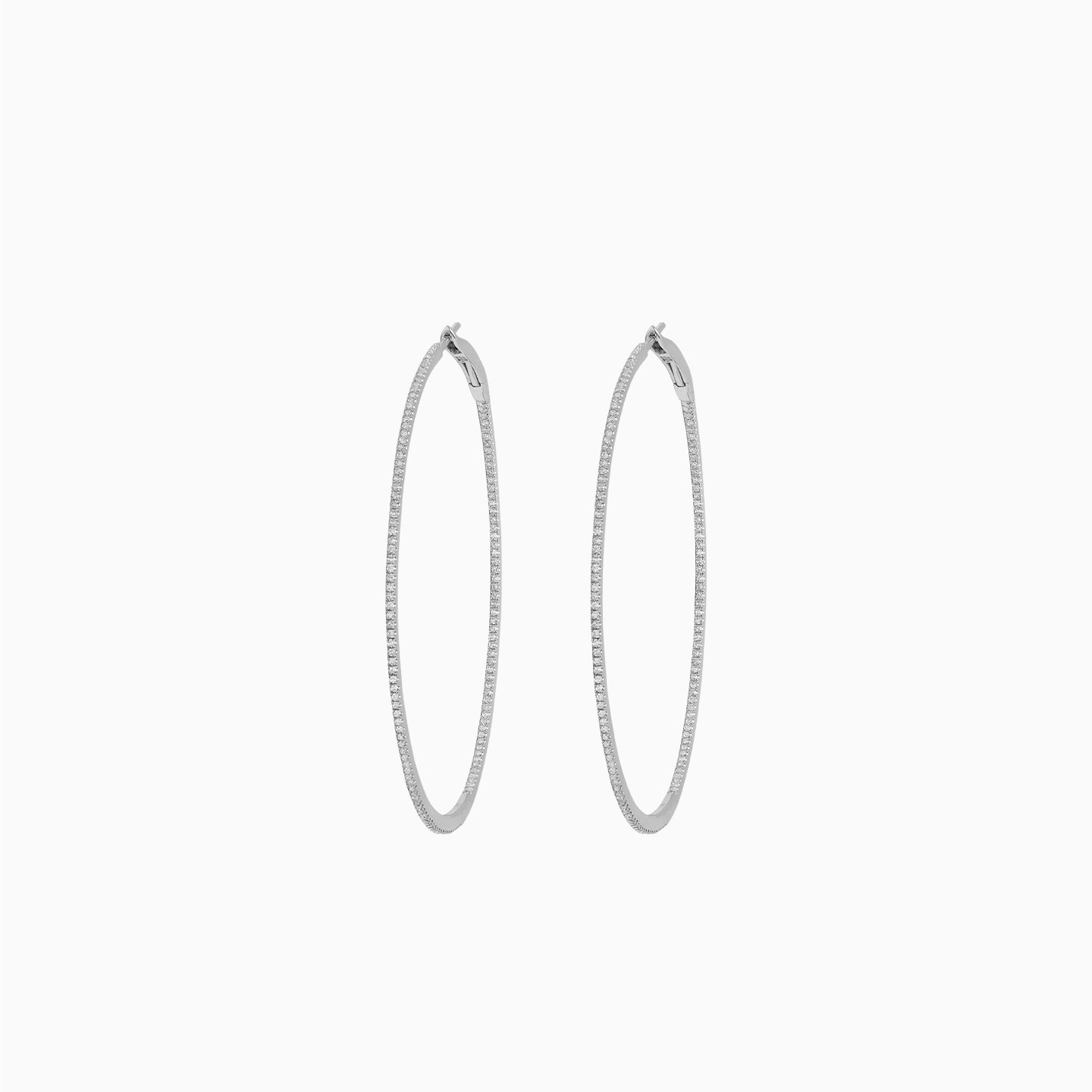 【明星同款】DJULA茱蕊 几何系列18K玫瑰金钻石气质耳环6cm耳圈