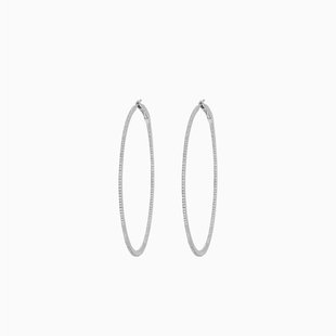 几何系列18K玫瑰金钻石气质耳环6cm耳圈 DJULA茱蕊 明星同款