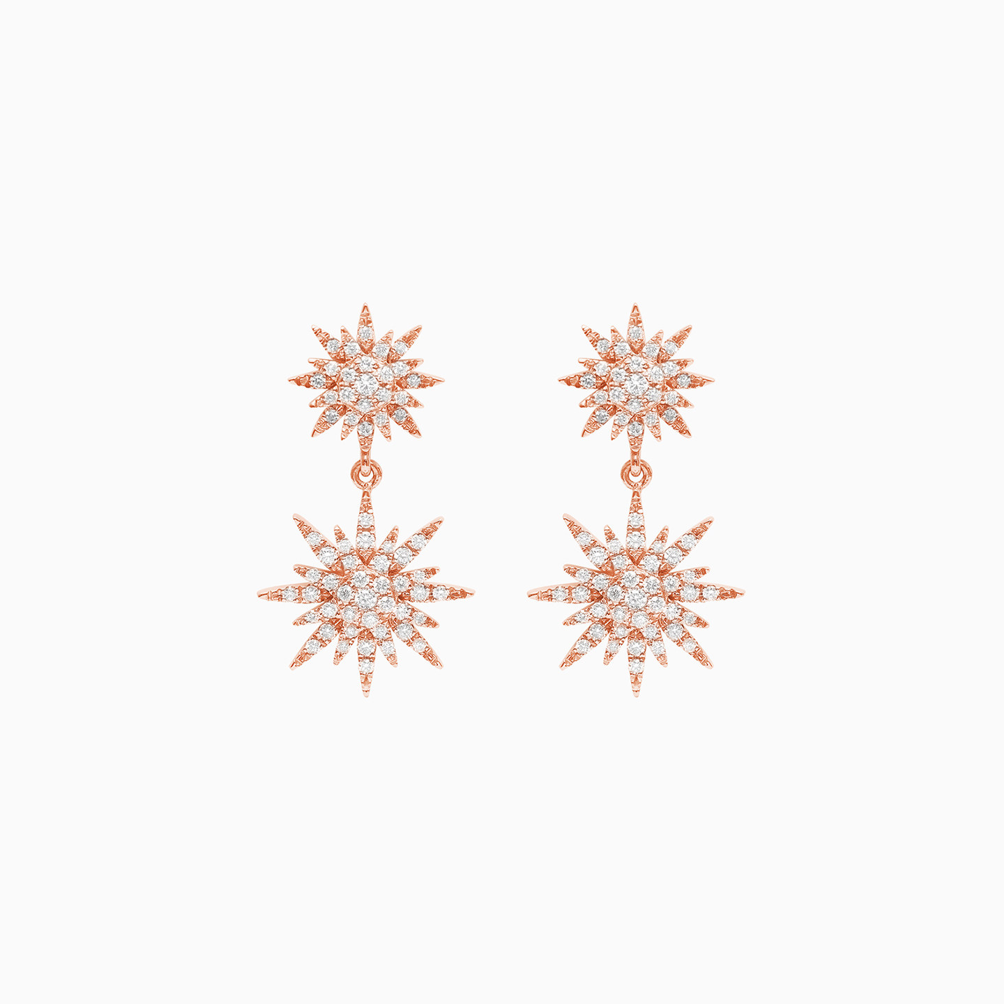 【明星同款】DJULA茱蕊 永恒之光光芒18K金镶钻玫瑰金耳钉耳骨钉,珠宝/钻石/翡翠,耳饰,淘宝优惠券,粉丝福利购,淘宝优惠卷