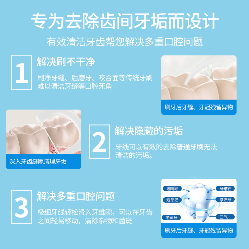 牙线超细家庭装高分子一次性牙签牙线棒剔牙细滑随身便携牙线盒