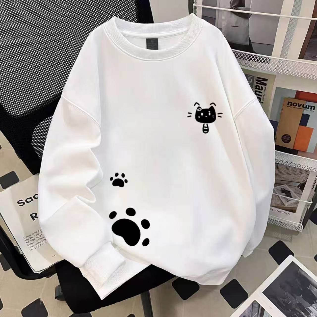 女童日系洋气超漂亮纯棉圆领卫衣2025秋装新款中大童女孩长袖上衣