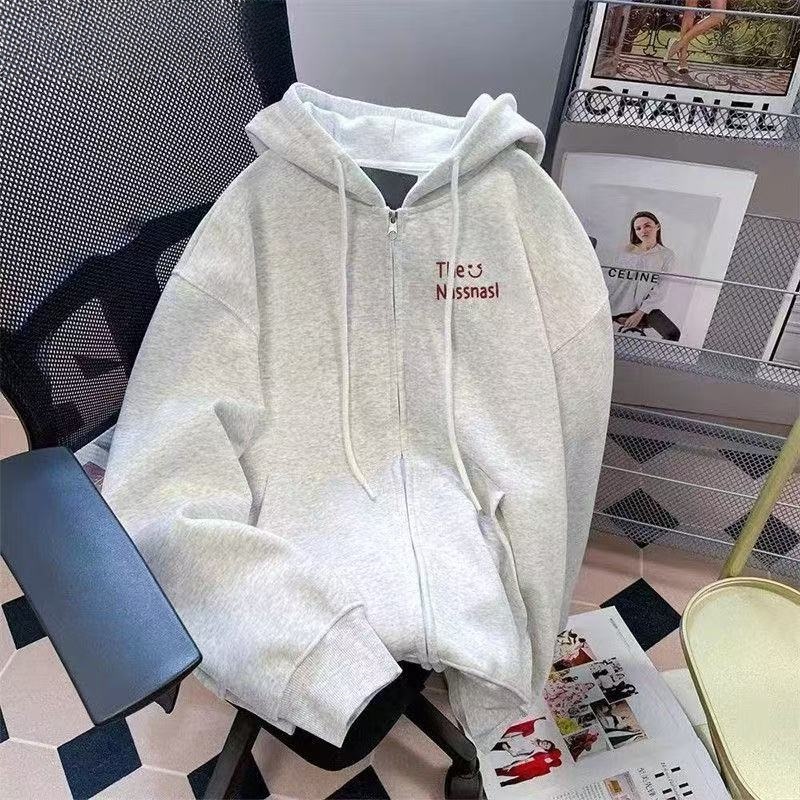 男女童美式慵懒风开衫拉链卫衣2025秋冬流行新款宽松长袖外套上衣