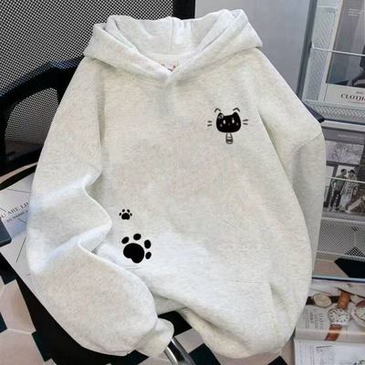 女童超好看漂亮连帽卫衣秋冬装2025新款韩版休闲慵懒风加绒上衣服