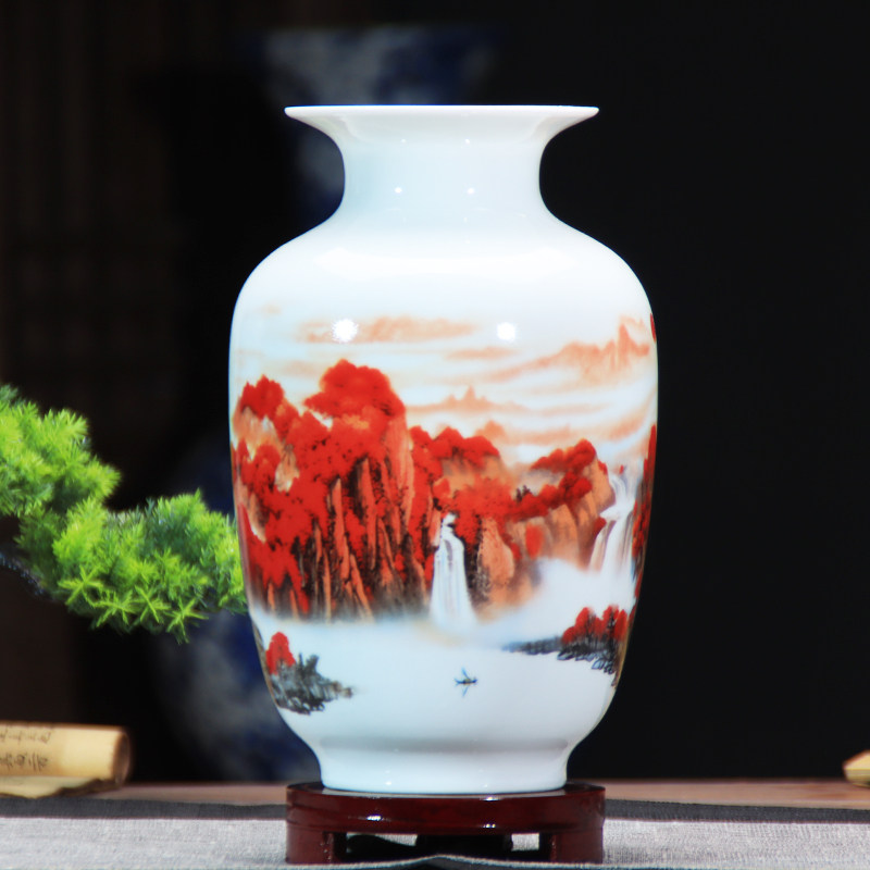 景德镇陶瓷器小花瓶家居装饰品摆件插花干花中式客厅电视柜工艺品,家居饰品,花瓶,淘宝优惠券,粉丝福利购,淘宝优惠卷